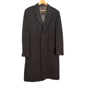 Kuppenheimer Men's Grey Wool Cashmere Long‎ Overcoat